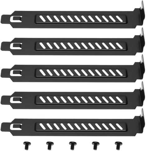 Ieron Pezzi in Lega di Acciaio Pci Slot Staffa di Copertura Full Size Slot di espansione Piastra di Copertura Nera con Viti per Case del PC Flusso d'Aria Antipolvere per Case del Computer
