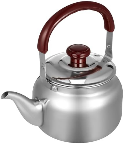 MAGICLULU Pava Colador Hervidor De Cuello De Cisne Con Placa Caliente Eléctrica Maquina De Cafe Automatica Urna De Agua Caliente Verter Operado Hervidor Eléctrico Silver Acero Inoxidable