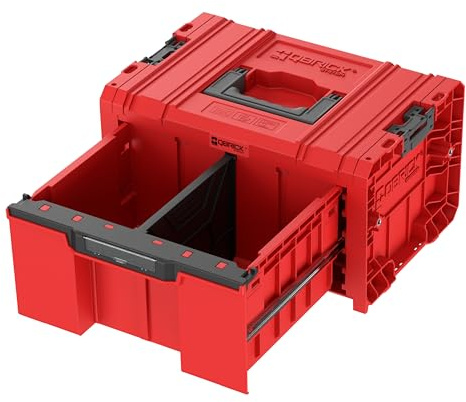 Qbrick System Pro Drawer 1 Toolbox 2.0 Basic Red Ultra HD Boîte à outils avec tiroir extrêmement résistante IP66 Modulaire