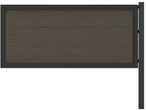 HORI Sichtschutz Rahmenzaun Halbhoch Anbauset WPC Zaun Robuster Windschutz Modernes Lamellenzaun Design Ideal für Garten & Terrasse Einfach zu Montieren Einbetonieren braun