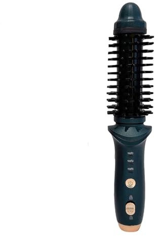 Mini Cordless Heated Round Brush for Travel, Thermal Curling Iron for Short Hair USB Rechargeable Small Barrel Volume Heat Styling Curling Brush for Men and Women Curly Straight Hair (Purple)