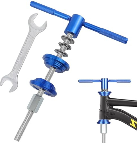 BEASAFY Set di sterzo, strumento di pressatura bicicletta, strumento di pressatura per cuscinetti BB, attrezzi per l'installazione di cuscinetti per biciclette, installazione di auricolari, attrezzi
