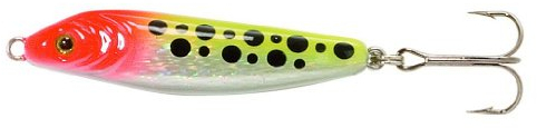 Jenzi Küstenwobbler Lars Hansen Seatrout-Lure Farbe rot/gelb mit schwarzen Punkten