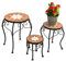 DanDiBo Blumenhocker Mosaik Rund 3er Set 20, 27, 37 cm Blumenständer 12014 Beistelltisch Pflanzenständer Mosaiktisch Klein