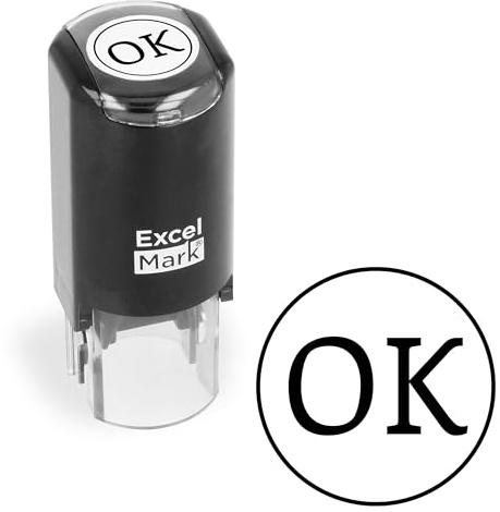 ExcelMark Self-Inking Inspection Stamp - 5/8 Diameter, Ideal for Quality Control & Documentation Purposes, Perfect for Office and Factory Settings (1 Line)