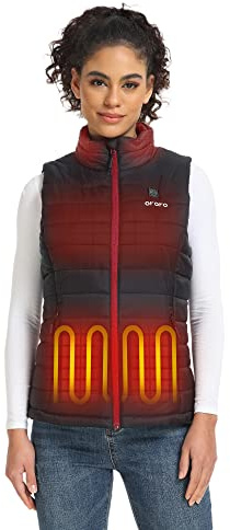ORORO Women's Lightweight Heated Vest with Battery Pack (Black,M)