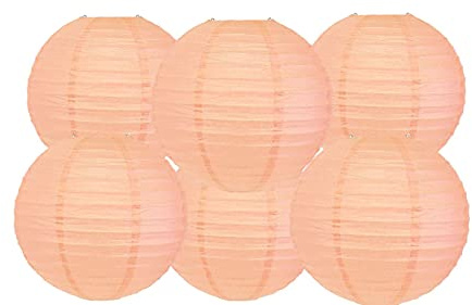 Matissa 12(30CM) Pack of 6 Paper Lantern Wedding Party Decoration Craft Lamp Shade (Peach)