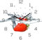 levandeo Wanduhr Glas 30x30cm Uhr Glasbild Erdbeere Rot Wasser Frucht Fruit Küchenuhr Wanddeko