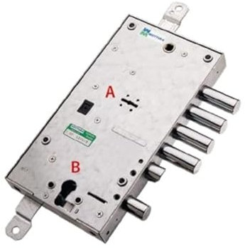 Serratura di sicurezza per porta blindata Mottura 54.597 Triplice con mezzo giro diam. 20mm chiave doppia mappa con serratura di blocco a cilindro europeo.Mano DX interasse catenacci 28 mm.