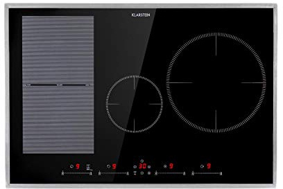 Klarstein Delicatessa Hybrid Prime - induction hob, built-in self-sufficient, 4 zones: 7000 W, stainless steel frame, 9 levels, booster, flex zone, residual heat indicator, stop & go, paella zone,