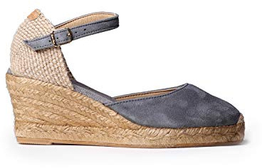 Women's suede espadrille - LLORET-5 - Grey, 39 EU