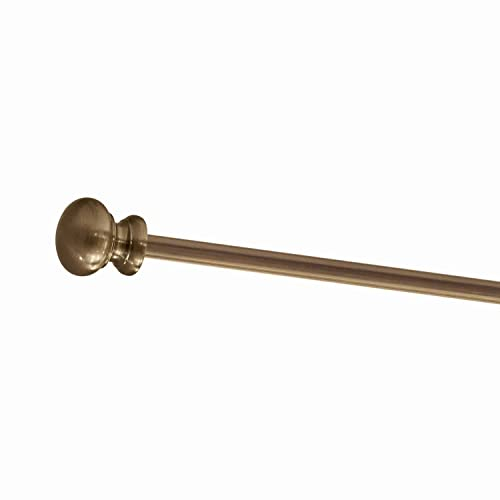 Loberon Gardinenstange Henderson, Elegantes Design, matt-glänzendes Finish, ausziehbar, Teleskopstange, Vorhangstange, Edelstahl, Aluminium, Eisen, antikmessing