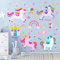 DECOWALL DS9-2119 Bunte Einhorn-Wandaufkleber Fee Regenbogen Kinder Zitat Abziehbilder abnehmbar für Mädchen Kinderzimmer wandtattoo Wohnzimmer Kunst