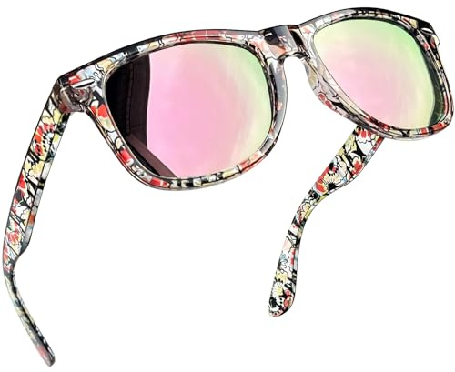 Joopin Gafas de Sol Mujer Hombre Clásicas Polarizadas Cuadradas de Moda Marco Colorido Gafas Con Efecto Espejo Rosa Fashion Sunglasses Men Women Óculos de Sol