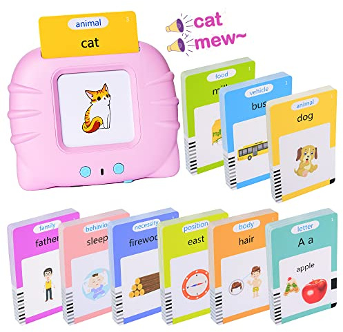 Talking Flash Cards Early Educational Toys for 3 4 5 6 Year Old Baby Boys Girls, Preschool Learning Reading Machine with 224/510 Words, Montessori Interactive Gift for Kids Toddlers