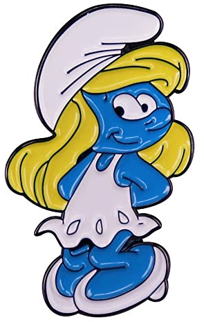 Distrigeek Pin's de collection La Schtroumpfette - Métal émaillé - Bleu - Pour femme ou homme - Idée cadeau original drôle mignon badge broche