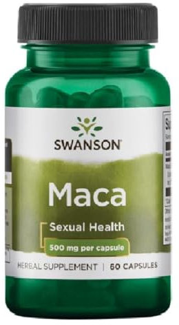 Swanson - MACA 500 MG | Apoyo a la vitalidad y equilibrio hormonal, propiedades antioxidantes - 500mg por cápsula, 60 cápsulas