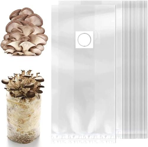 Sac de culture de champignons, sac de culture de champignons, sac de culture de champignons, sac de culture de champignons épais, sac de culture de champignons, pour champignons, lot de 24, 32 x 50 cm