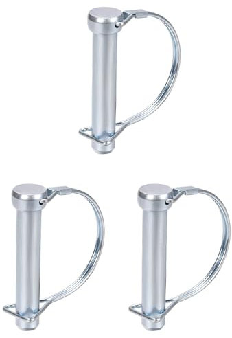 DTGN 12mm x 65mm (Dxl) Perno Bloccaggio Albero - 3pz - BENE per Rimorchi Agricoli Prato - Perno Accoppiatore per Rimorchio Rotondo Acciaio Carbonio - Tono Argento