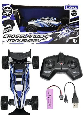 Lexibook, Crosslander® Mini Buggy, Buggy télécommandé, Vitesse jusqu'à 15 km/h, Pare-Chocs Avant et arrière, Rechargeable, Bleu, RC17