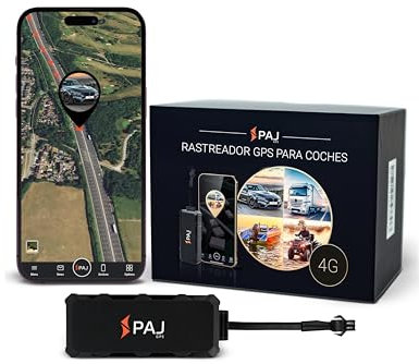 PAJ GPS - 4G Tracker GPS pour Motos et véhicules - 4G Connexion directe 9-75 V, localisation en Temps réel Via Application, alertes de sécurité (4G -Mini Protection antivol - Câble 1m)