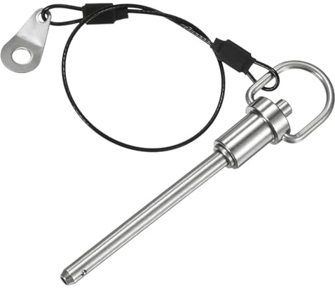 M METERXITY Perno A Sfere Con Anello E Pulsante A Scatto, Diametro 1/4 [6mm], Lunghezza Utile 2-3/8[60mm], Perno A Sfere Con Anello E Cavo Antiperdita [Acciaio Inox 304]