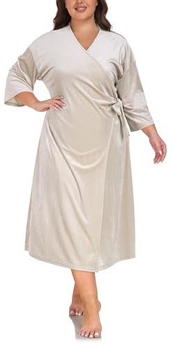 VOGMATE Bata de Casa Mujer Talla Grande Velvert Larga Kimono Albornoz Dressing Gown Women