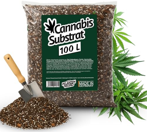 Nils der Pflanzenfreund® Jord för cannabis [Näringsrik] 100 L | Odlingssubstrat | Specialjord för cannabisplantor | Hampahumus | Odlingsjord för cannabis | Substrat för hampaplantor