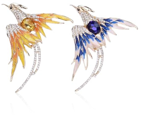 UOPJDD 2 Broches Phoenix, Broche Revestido De Diamantes, Broche Elee, Suministros De Decoración De Ropa, Joyas De Damas De Moda.