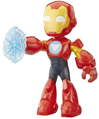 Iron Man and His Awesome Friends Marvel Iron Man 22.8 cm (9 Inch) Poseable Action Figure with Repulsor Shield Accessory, Super Hero Toy for Kids Ages 3+