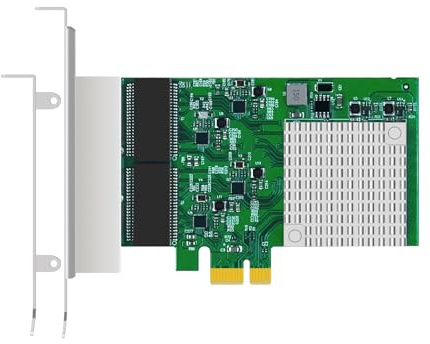 GLOTRENDS ST7314 4-Port Gigabit Network Card with RTL8111H Controller, Ethernet RJ45 LAN Port, PCIE 2.0 X1 Interface, Regular & Low Profile Bracket