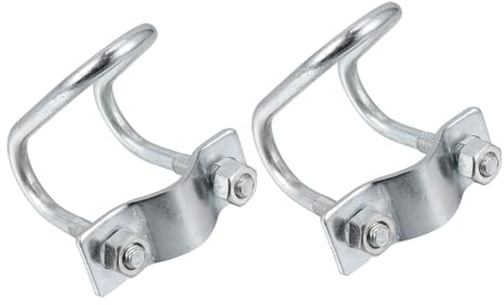 SOPOTUTU 2 piezas Clip U Galvanizado Hebilla para Tubo Cruzado Abrazadera Resistente para Equipos de Cría Porcina Fácil Instalación y Superficie Pulida Segura
