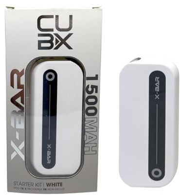 X-BAR CUB-X 1500mAh Batterie, Pod non inclus (sans nicotine ni tabac, ne contient pas de sticks, de cartouches préremplies ou de recharges) (Blanc)