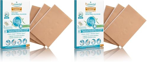 Puressentiel – Articulations & muscles – Patchs froids Cryo Pure aux 14 Huiles Essentielles – Effet froid immédiat et durable – Soulage poignet, coude, dos, cuisse, genou, mollet, cheville - 3 patchs