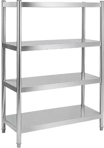 Générique Rayonnage INOX Plein 1000 × 500 × 1700 mm – 4 Niveaux