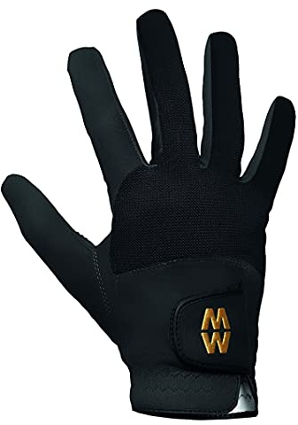 Macwet Men's & Women's 1 Pair Short Mesh Sports Gloves 9.5 Black