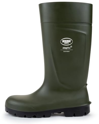 Bekina Agrilite Steplite Easygrip S5 Leichte Sicherheitsstiefel wasserdicht für Herren und Damen, Stahlkappe und Stahlsohle, Arbeitsstiefel für die Landwirtschaft mit rutschfeste Sohle, grün, EU 47