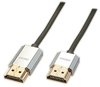 Lindy 3m CROMO Slim High Speed HDMI 2.0 Cable with Ethernet, Black, Slimline Design, 4k@60Hz HDMI 2.0 10.2G 3D 1080p HDCP 2.2 HDR ARC CEC ATC Tested TV OLED Monitor Xbox PS4 PS5 Blu-ray Soundbar