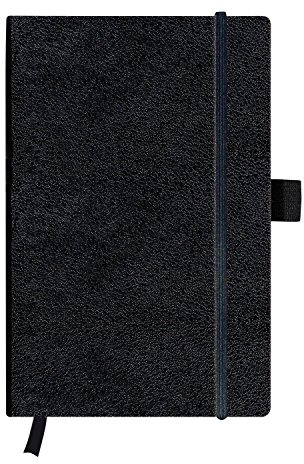 Herlitz 5er Pack 11369790 Notizbuch my.book Classic A5, 96 Blatt, blanko, schwarz