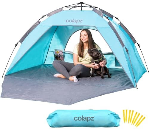 Colapz Pop Up Tent, Luxurious Beach Tent, SPF50+ Tents Shelter for Adults, Protective and Easy to Use Tents with Portable Wind Breaker & Sun Shelters, Pop Up Beach Tent, Qucik Set Up Shelter