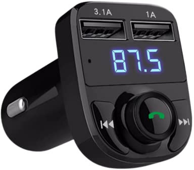 Dchannel Car Wireless Bluetooth FM Transmitter MP3 Player USB Car Fast Charger Adapter with built-in MIC, Hands-Free Calling, Dual USB Charger 5V/3.1A and 1A, Support SD Card, USB Disk