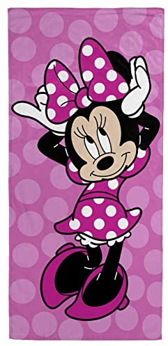 Jay Franco Disney Minnie Mouse Joyeux - Serviette de Plage - 71x147 cm - 100% Coton