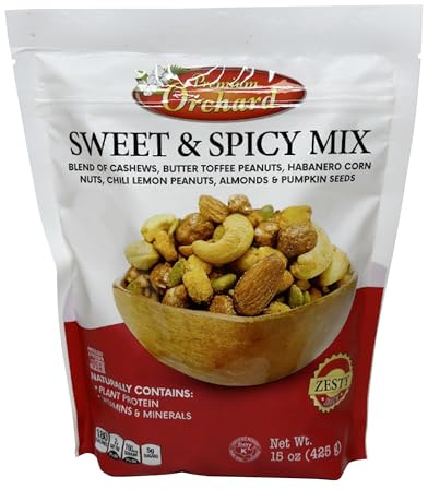 MIXED NUTS Sweet & Spicy Nut Mix - Salted Cashews Butter Toffee Peanuts Habanero Corn Nuts Chili Lemon Peanuts Almonds Dry Roasted Pumpkin Seeds Savory Snacks Packed Fresh Healthy Protein Snack Kosher
