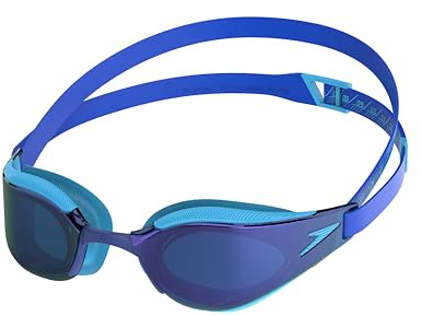 Speedo Fastskin Hyper Elite Mirror Occhialini per Unisex Bambini, Picton Blue/Cobalt/Iris, One Size