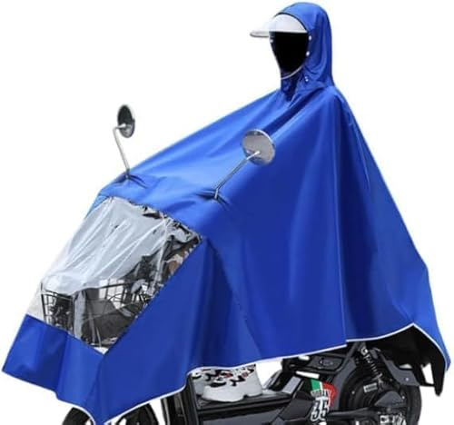 Yunzhou1230 Yunzhou Waterproof Rain Poncho Bicycle Bike Rain Cape Poncho Hooded Windproof Rain Coat Lightweight Compact Reusable for Adult (Blue)