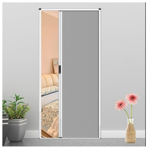 JLXJYS Schiebetür Falttür falttüren innentüren Schiebetürpaneele aus Zellstoff, 203 cm hoch, Trennwände aus Aluminium für Küche, Bad und Wohnzimmer, temporäre Raumteilertür(Gray,24x80in(61x203cm))