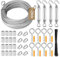 POFIBO Edelstahlseil 3mm - 20m Edelstahl Drahtseil Set, Spanndraht Seilspanngarnitur, Drahtseil mit ösen Rankhilfe Edelstahl Kit für Gardinenseil, Wäscheleinen, Kletterpflanzen,String Light Suspension