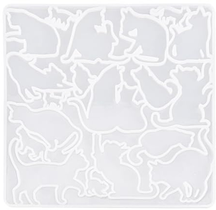 Ideen mit Herz Moule en silicone - Chats 2 - Pour 19 figurines de différentes tailles et designs - Pour résine époxy, peinture à la résine UV ou plâtre - Moulage - Convient à un usage alimentaire