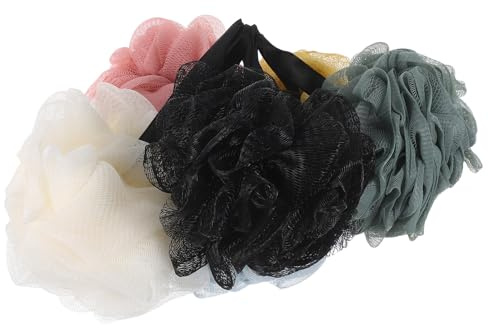HAMPPLIES 6pezzi Spugne di Luffa per Doccia Rete Esfoliante Scrubber Delicato per Corpo Spugna da Bagno in Luffa Riutilizzabile Cordino per Appendere Facile da Risciacquare