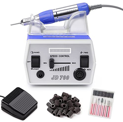 Makartt Nail Drill Electric Nail File JD700 Nail Drills for Acrylic Nails Professional 30000RPM Manicure Tools Nail Stuff Acrylic Nail Drill for Nail Dip Kit Acrylic Powder Poly Nail Gel B-01